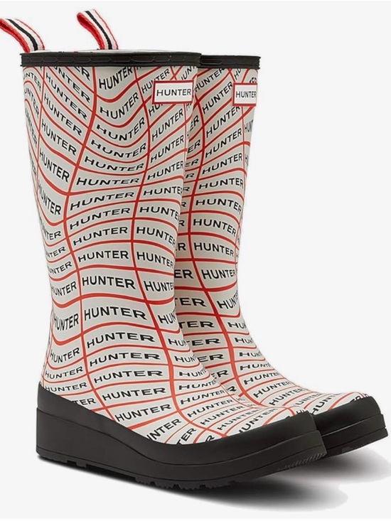 Hunter Shoes - Hunter Womens Play Boot Tall Sonic Logo Print - sz10